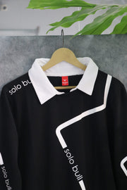 Men's Full Sleeve Collar T Shirt- Sweatshirt | Streetwear Style SOULBULL LINE - Black